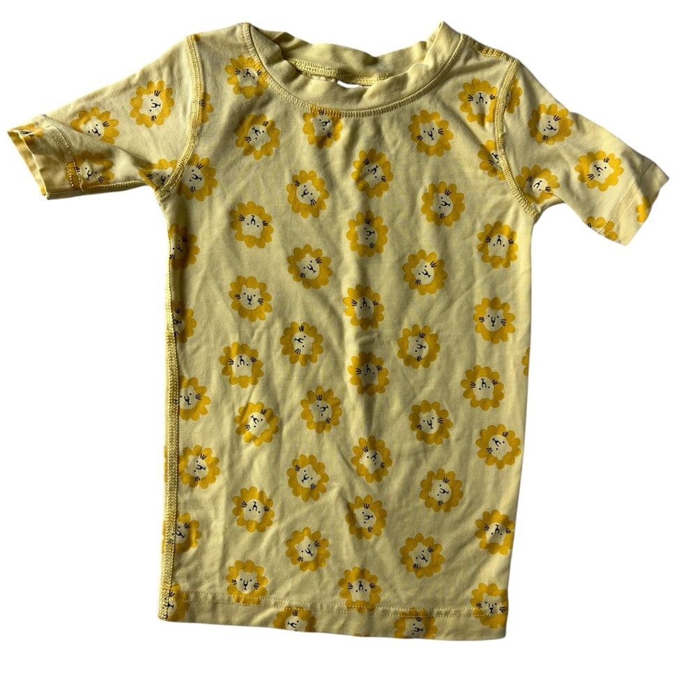 Hanna Andersson Soft Lion Print Short Sleeve Sleep Top Child Size 4